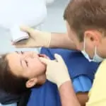 child getting dental x-ray