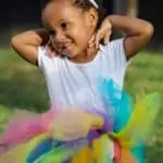 girl in rainbow tutu